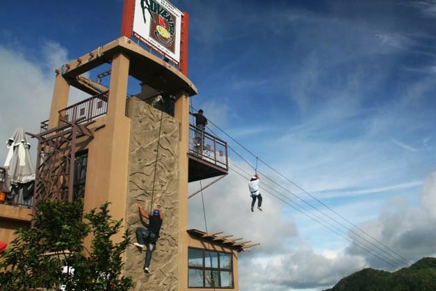 rappelling wall climbing