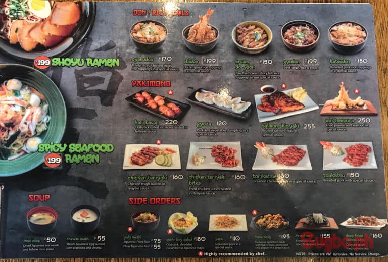sushi boy menu