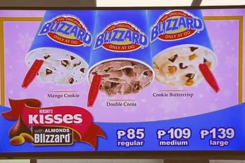 Blizzard prices online at dairy queen