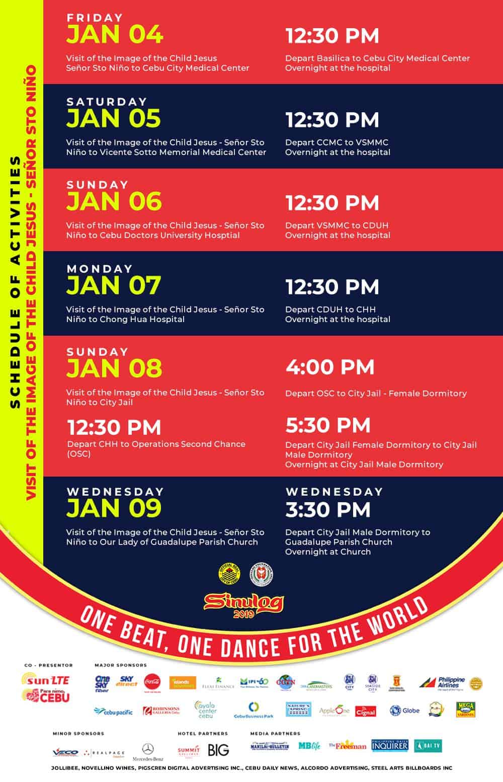 OFFICIAL Cebu Sinulog 2019 Schedule Of Events Activities