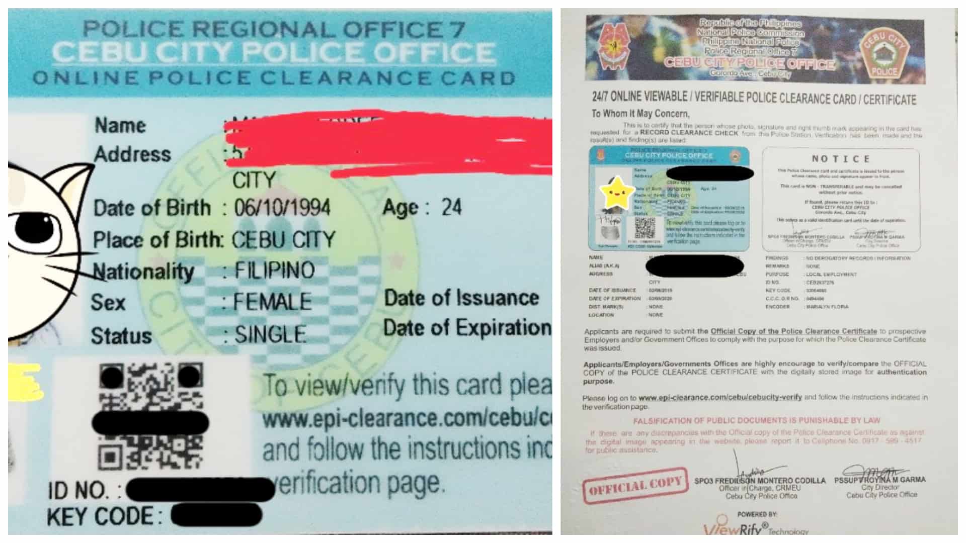 Police Clearance ID Cebu