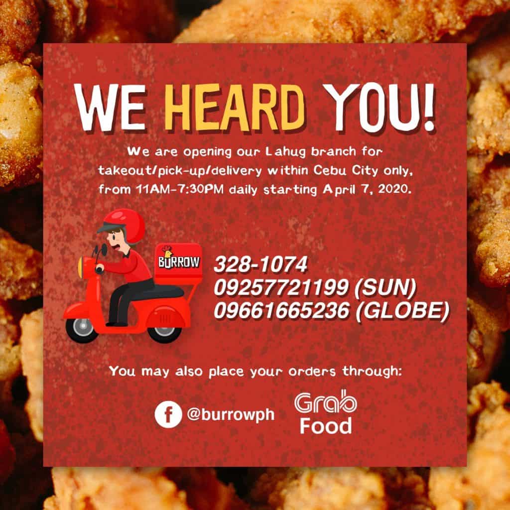 Burrow Unlimited Chicken Wings Cebu Delivery (2)