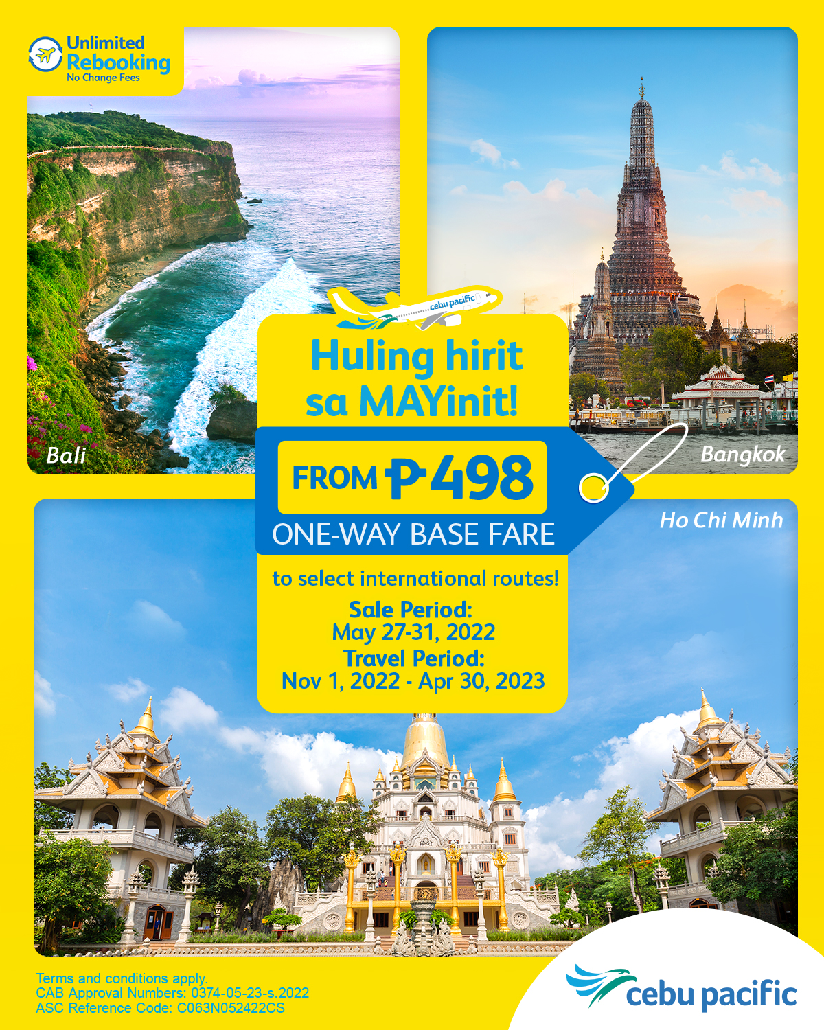 Cebu Pacific offers international flights for just P498 until May 31