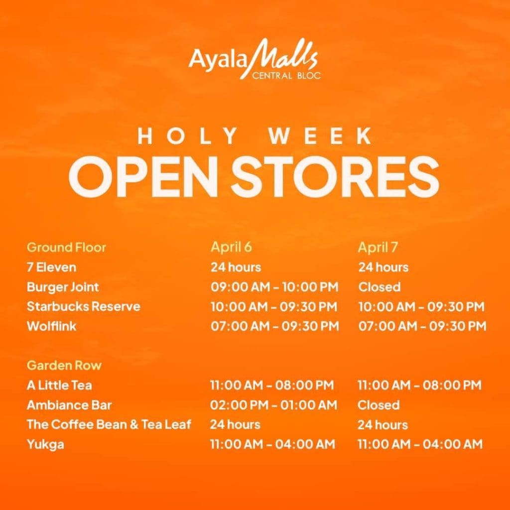 Guide Cebu Mall Hours for Holy Week 2023 Sugbo.ph